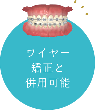 ワイヤー矯正と併用可能